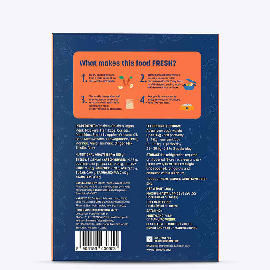 HUFT Sara's Wholesome Grain Free Chicken & Veggies Dog Food