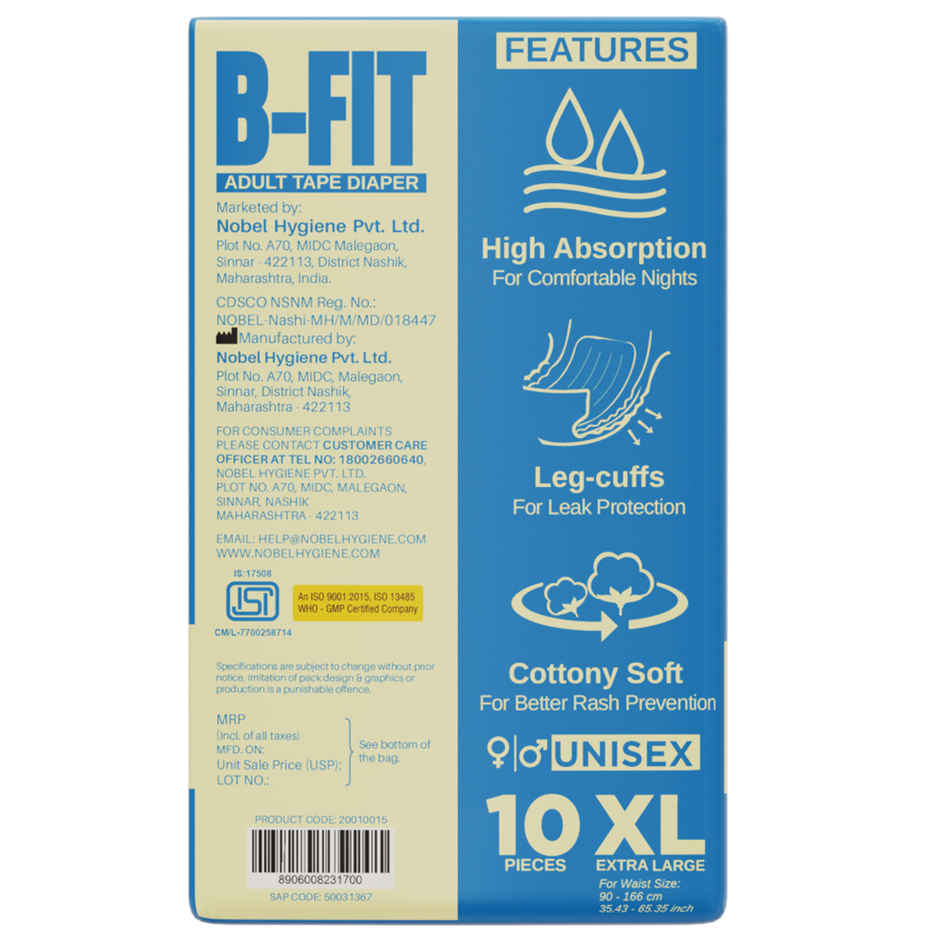 B-FIT Adult Diaper Tape | Economy  Type | XL | 35.43 - 65.35 inch Combo