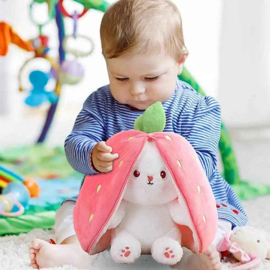 Babique Reversible Carrot Plush Cute Kids Soft Toy | For Home Decor, Car | Pink | 25 cm