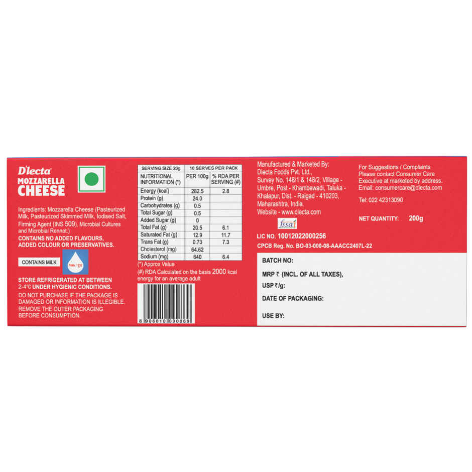D'lecta Mozzarella Cheese Pizza Block Combo