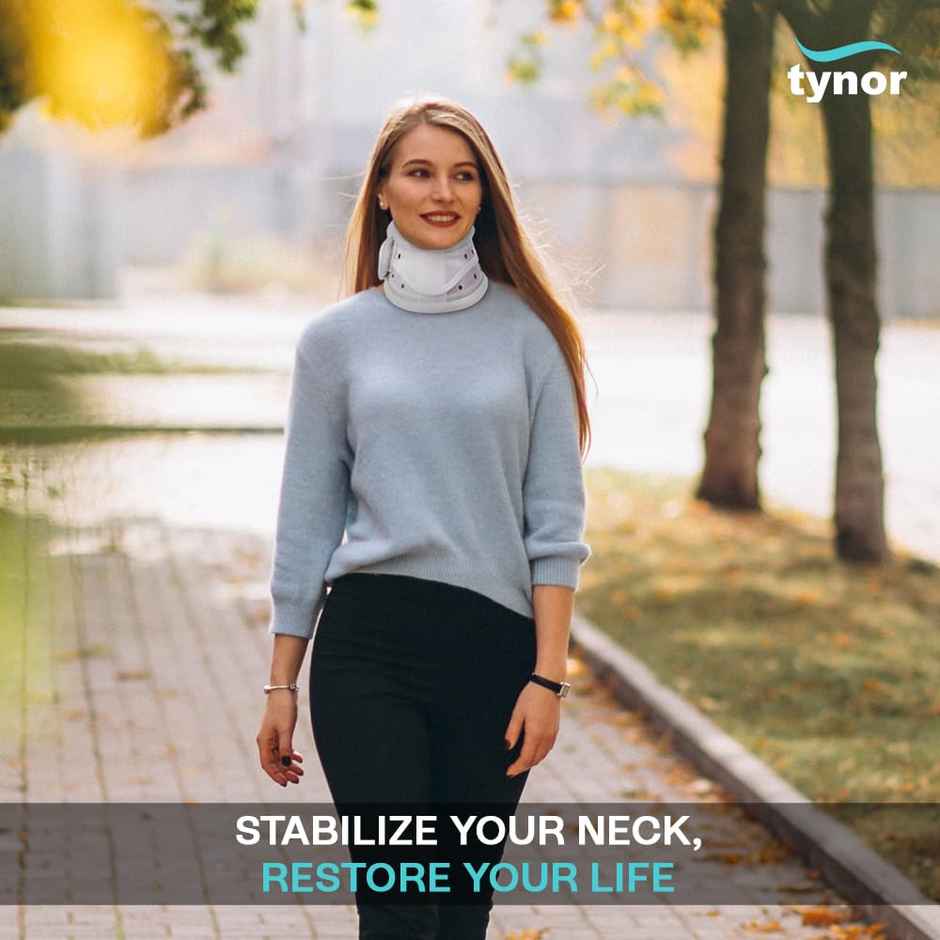 Tynor Cervical Collar Hard Adjustable White S