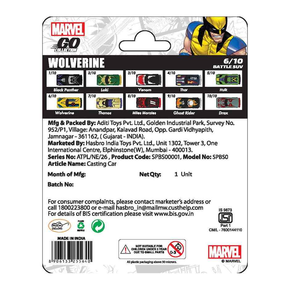 Hasbro Marvel Go | Wolverine - Diecast Toy Car
