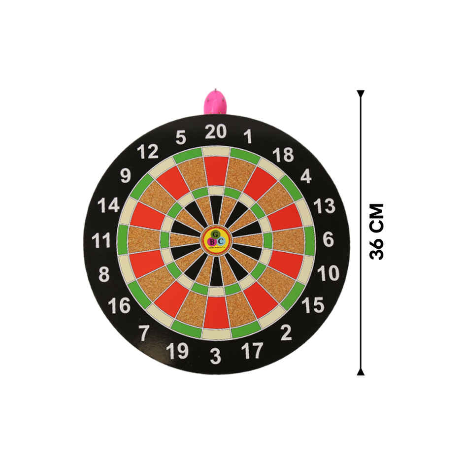 Zike Premium Wooden Dartboard Game Dart with 6 Magnetic Needle (14 inch)
