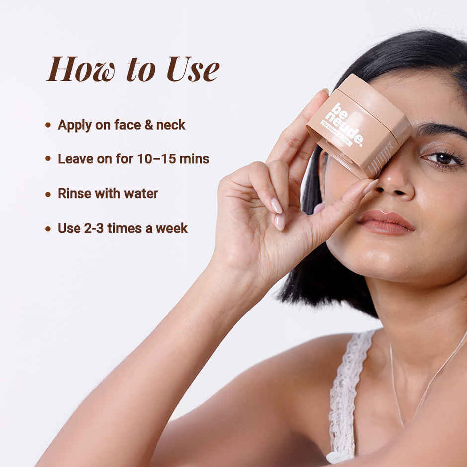 Be Neude Instant Facial Face Mask With Yogurt & Orange Oil For Pore-Smooth, De-Tanned Skin