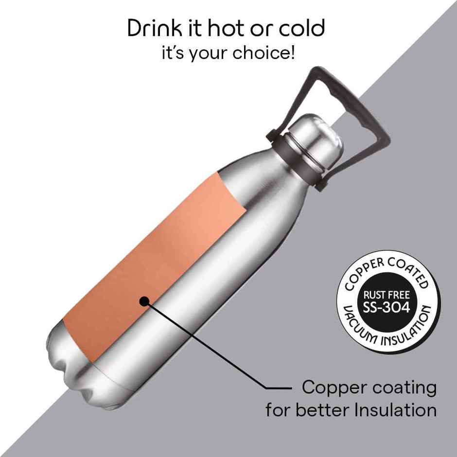 Borosil Bolt Double Wall Vacuum Insulated Stainless Steel Water Bottle | 1.8 L