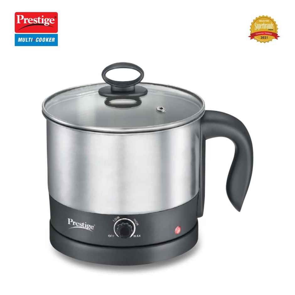 Prestige Multi Cooker Electric Kettle, 600Watt, 1L, Stainless Steel, Pmc 1.0 Plus - Silver