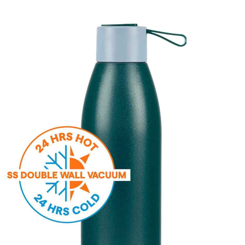 Borosil Duomate Double Wall Vacuum Insulated Stainless Steel Bottle | Green | 750 ml