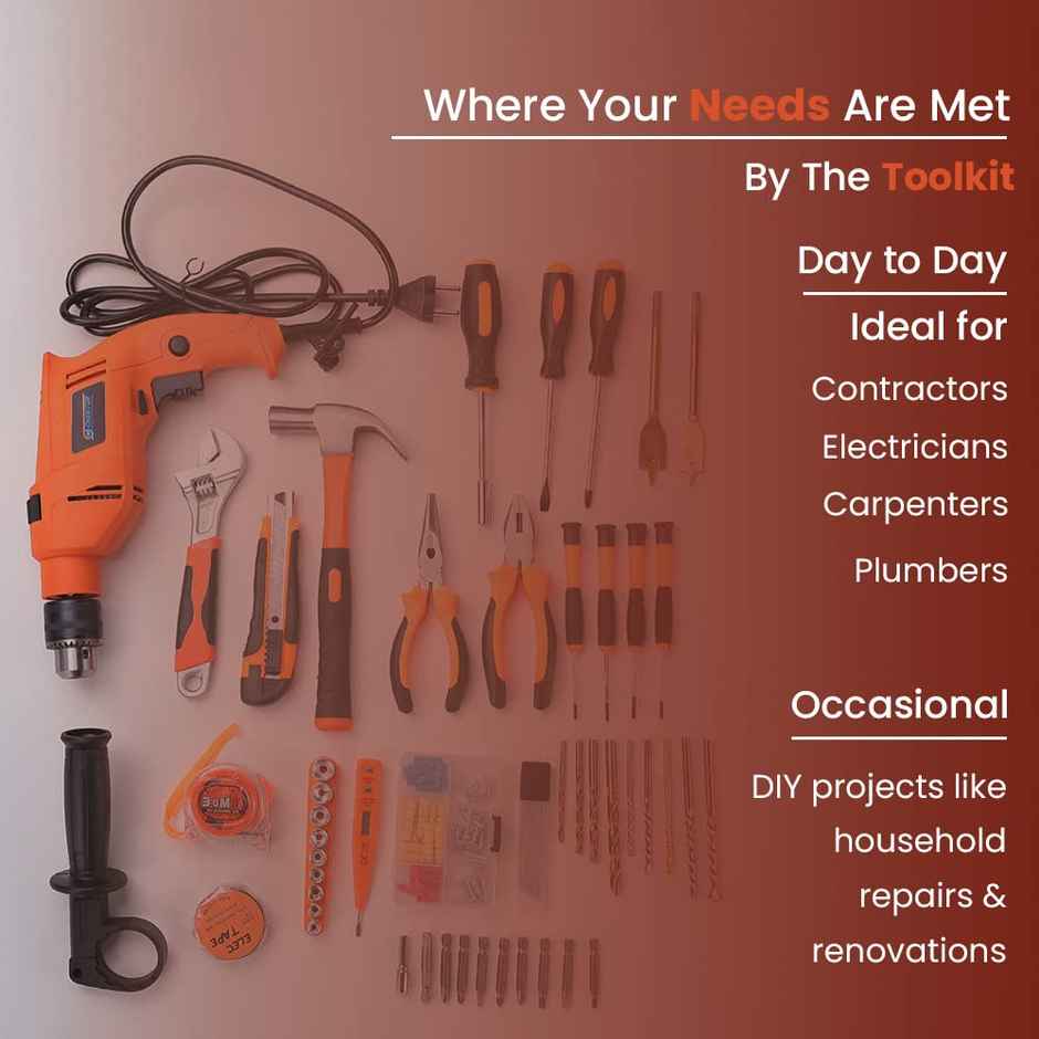 Cheston Corded 13mm Power Drill Kit with Essential 47 pcs