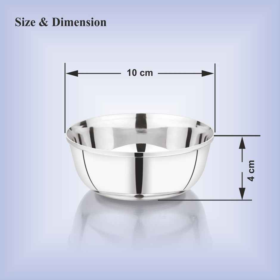 Steelera Stainless Steel Curry Bowl / Wati / Katori / Mukta Wati | Food Safe | 200 ml