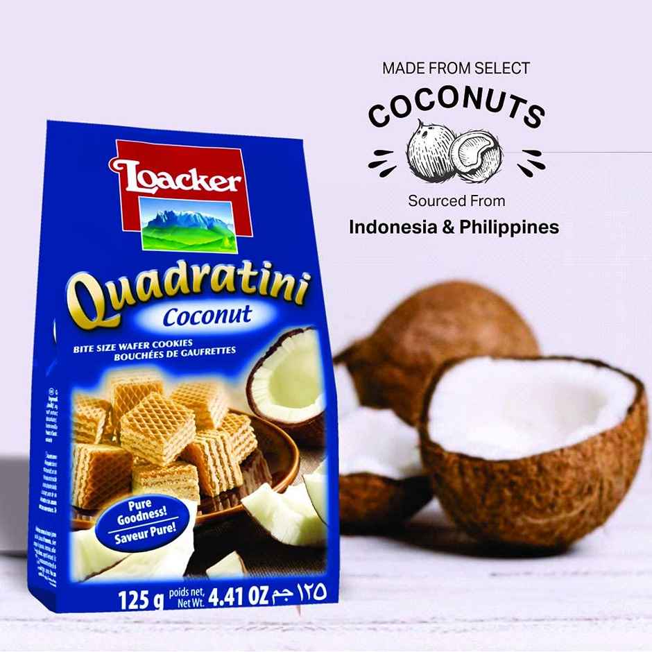 Loacker Quadratini Coconut Cookies 
