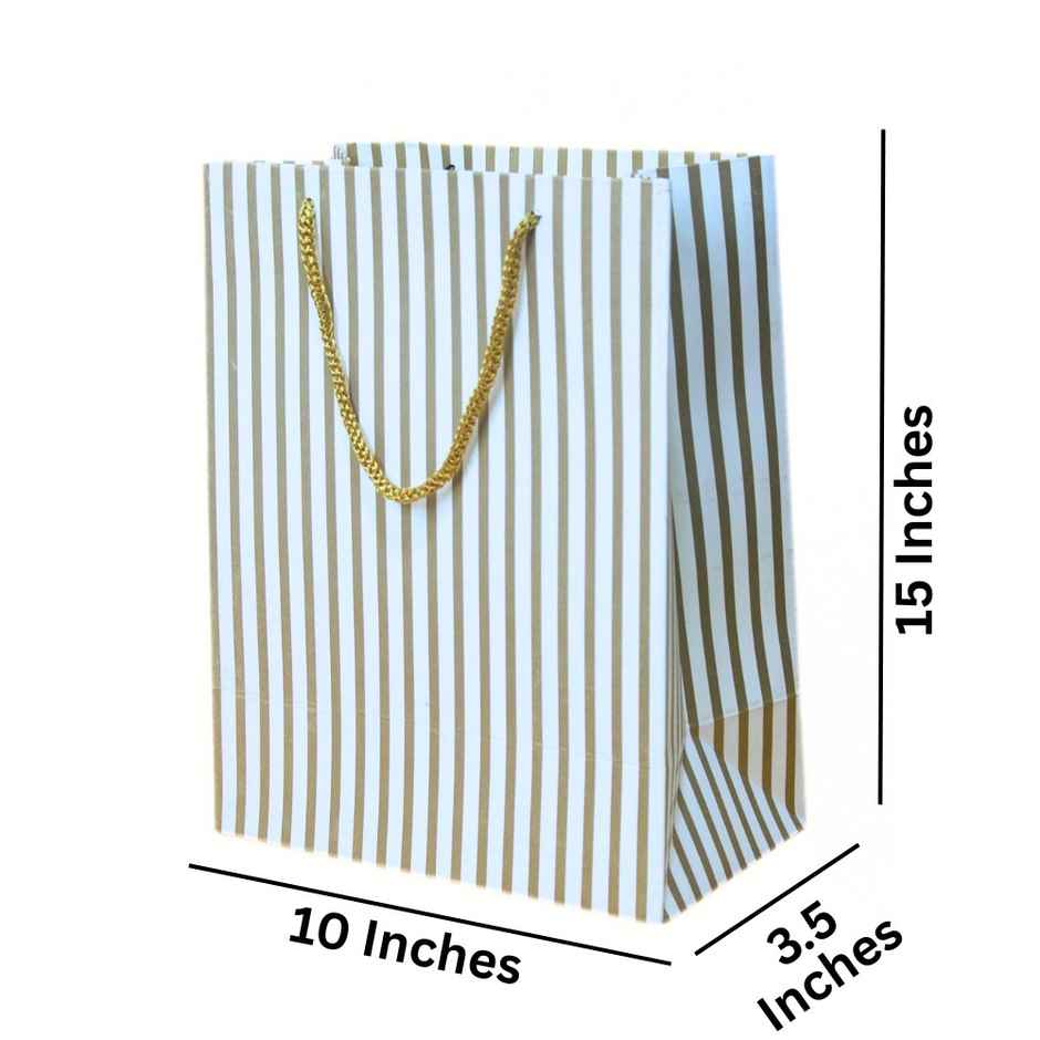 SE7EN Lines Design Gifting Paper Bag | Golden - L