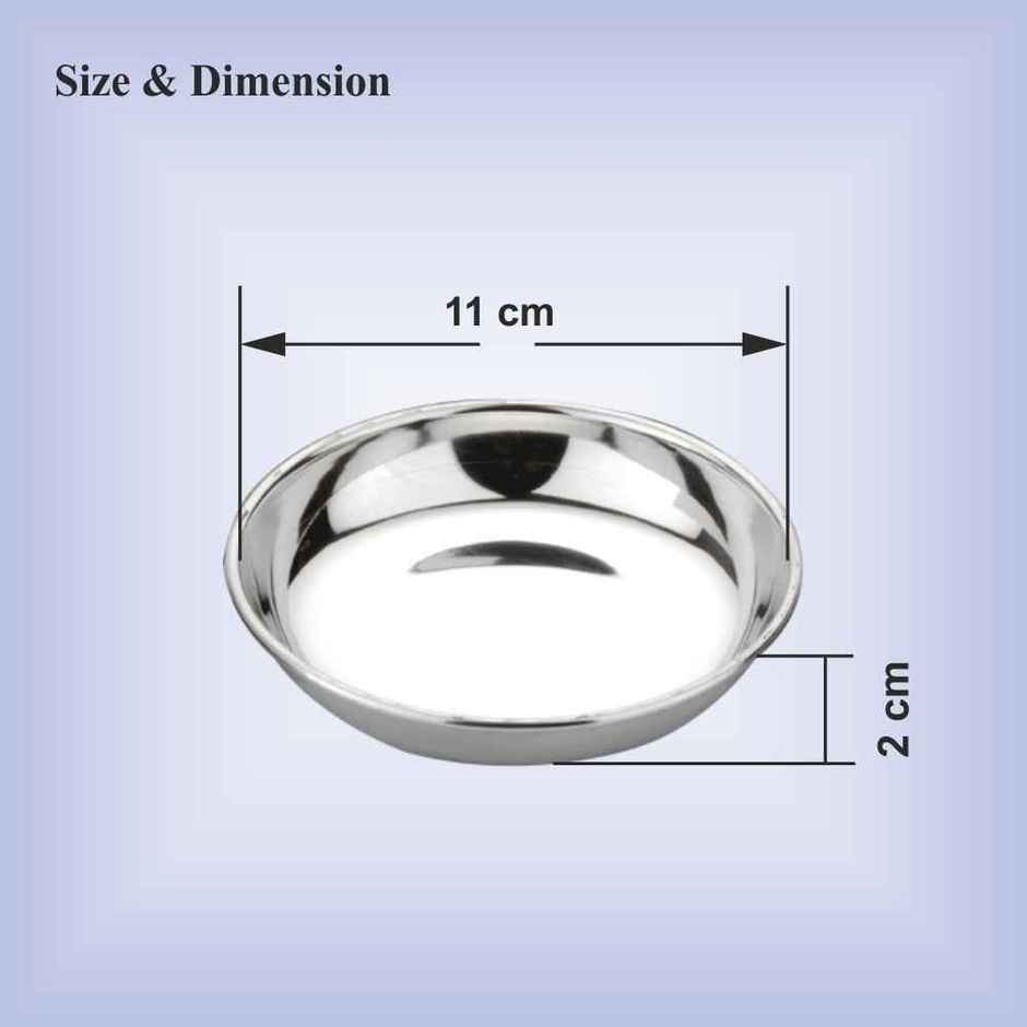 Steelera Stainless Steel Halwa / Dessert / Snack / Plates | Food Safe | 11 cm