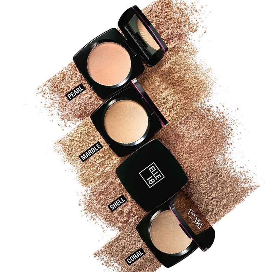Elle 18 Lasting Glow Compact | 9 Hrs Oil-Free | Vitamin E and C | Matte Finish - Marble