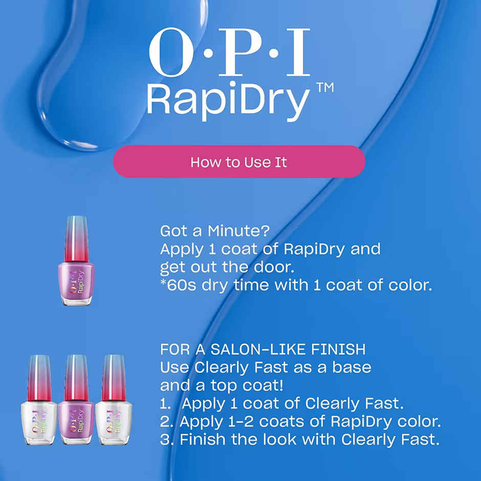 OPI Rapidry Nail Polish Ring The Alarm Pinkish Red Quick Dry Smudge Proof