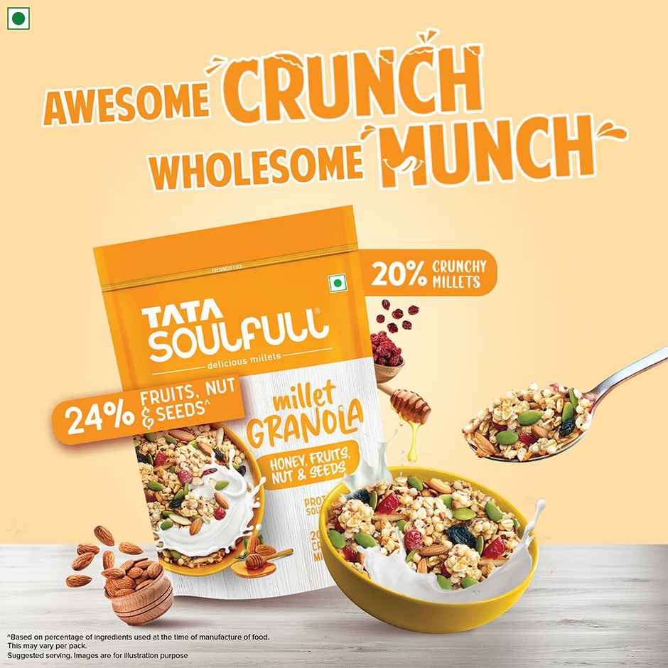 Tata Soulfull Millet Granola, Honey, Fruits, Nuts & Seeds, Breakfast Cereal