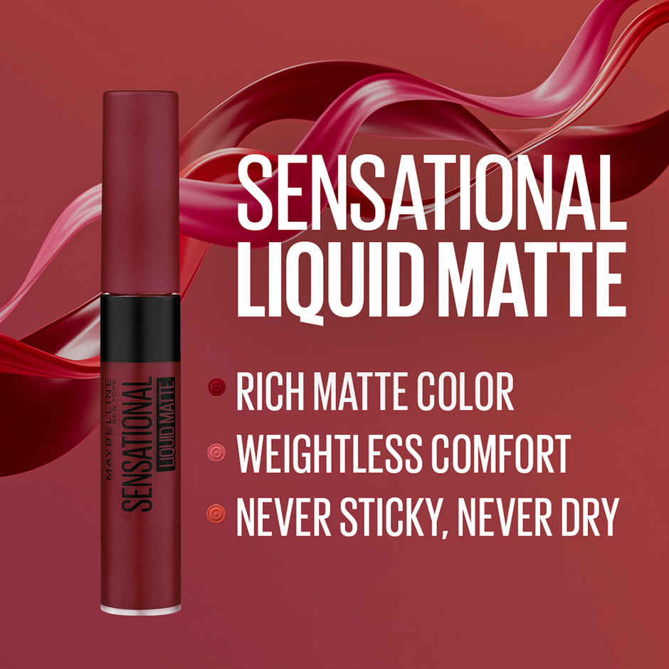 Maybelline New York Sensational Liquid Lipstick - Soft Wine | Paraben Free