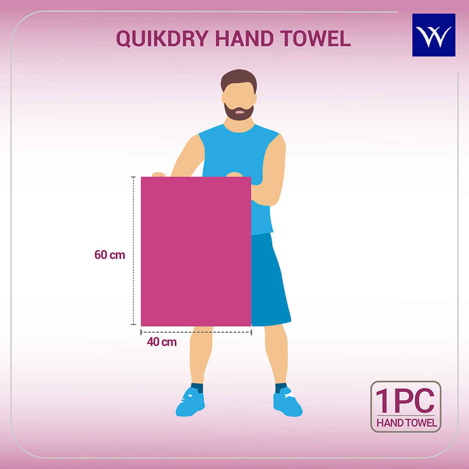 Welspun Quick Dry Cotton Dobby Weave Super Absorbent Ultra Soft Hand Towels Set | Magenta