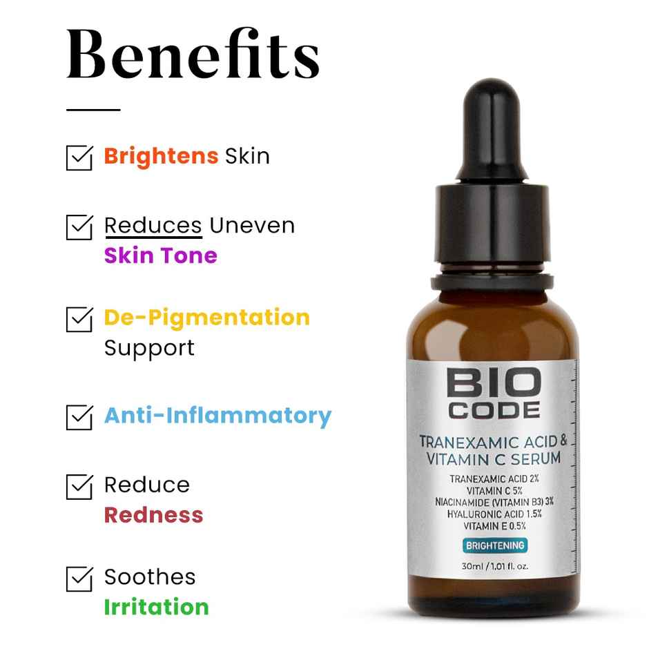 Bio Code Radiance Renewal Serum - Tranexamic Acid & Vitamin C | AI-Enhanced Brightening Formula