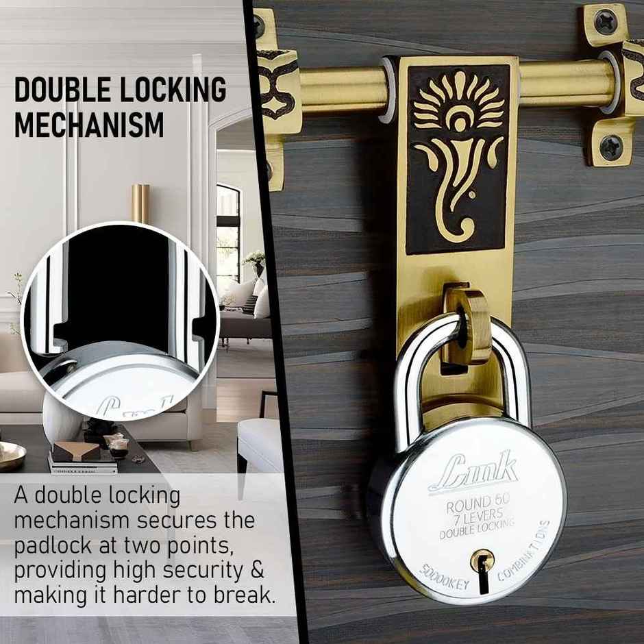 Link Stainless steel New Round 60 mm Padlock