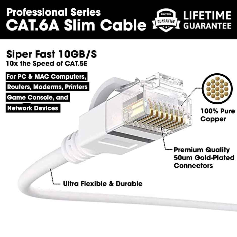 Sounce Cat6 Ethernet Cable, Modem High Speed 550MHZ / 10 Gigabit Speed UTP LAN Cable Route -10 meter