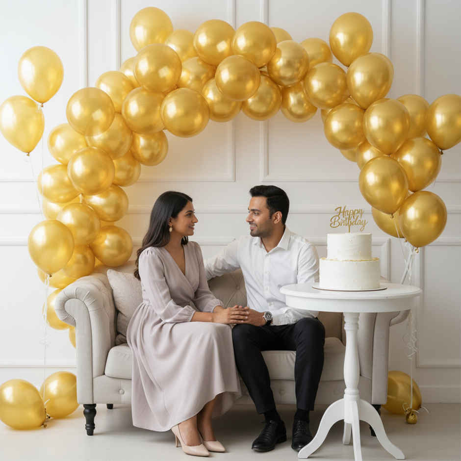 Golden Metallic Balloons For Party Decoration | Party Propz