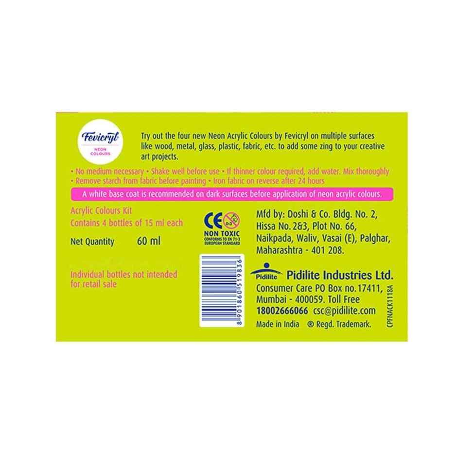 Fevicryl Neon Colour Kit 4 x 15 ml