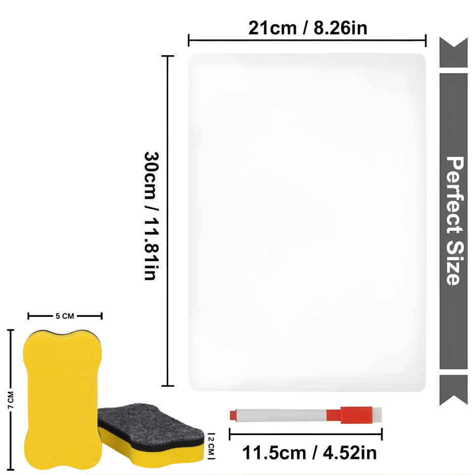 Se7en Magnetic White Board Planner Sheet with 4Pcs Magnetic Marker Pen & Eraser