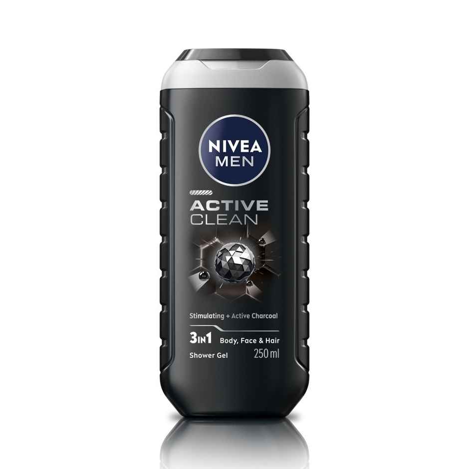Nivea Men Active Clean with Active Charcoal Shower Gel for Body Face & Hair