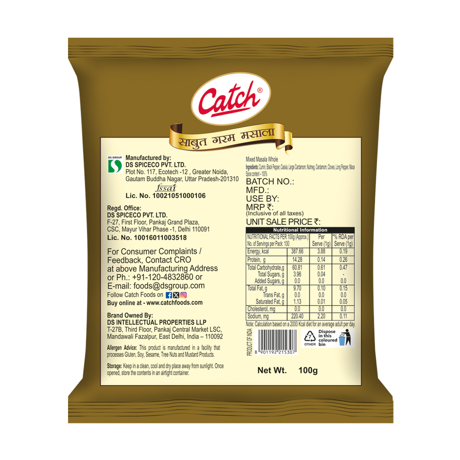 Catch Garam Masala Whole - Preform Pouch