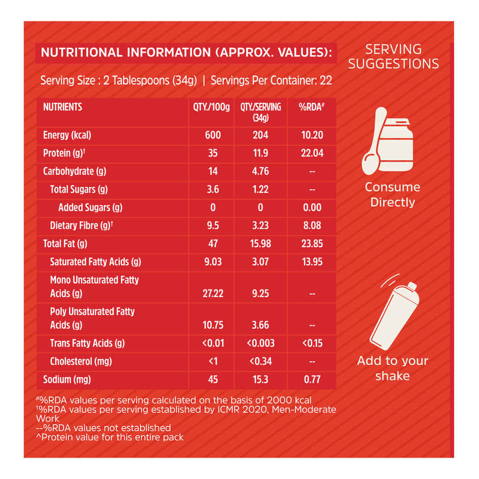 MuscleBlaze High Protein Natural Peanut Butter (Crunchy) Combo
