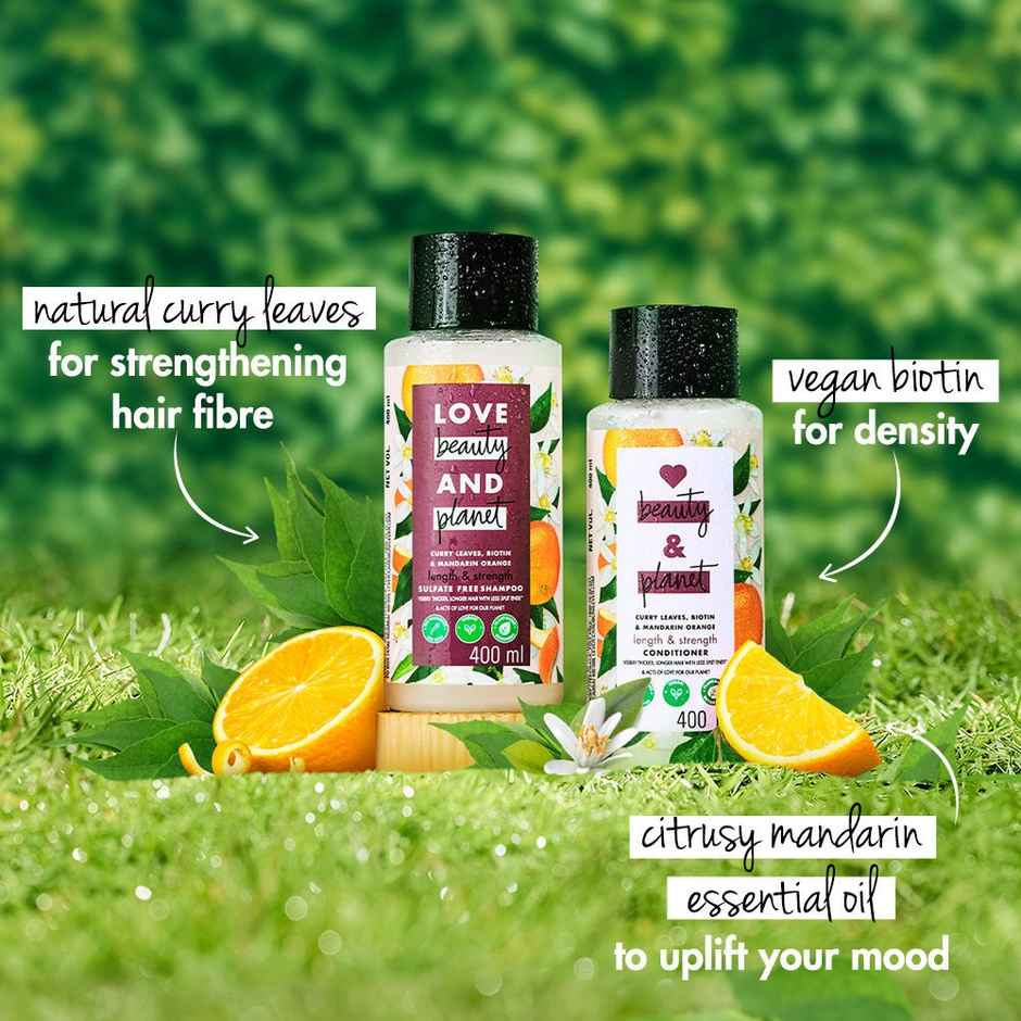 Love Beauty & Planet Curry Leaves Biotin & Mandarin Sulfate Free Shampoo For Long & Strong Hair