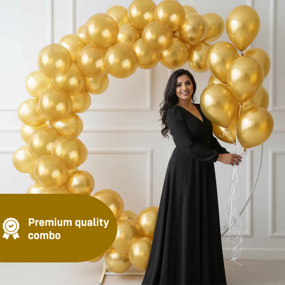 Golden Metallic Balloons For Party Decoration | Party Propz