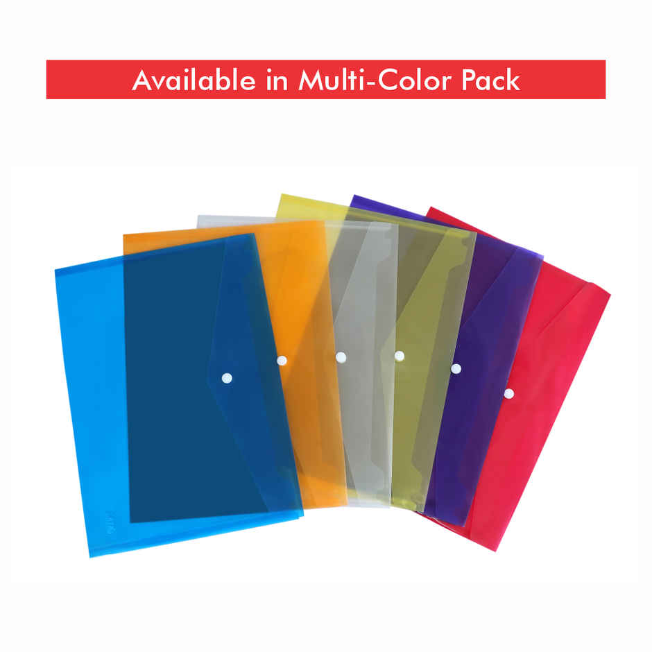 Saya Clear Bags | Waterproof Transparent Document Organizer with Snap Button Closure | Assorted