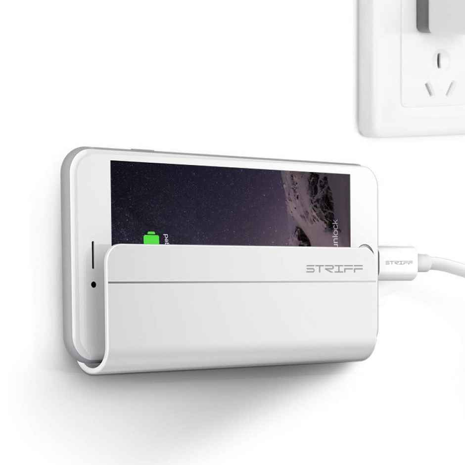 Striff Wall Mount Phone Holder With Adhesive Strips, Charging Holder Compatible(Pack Of 1)