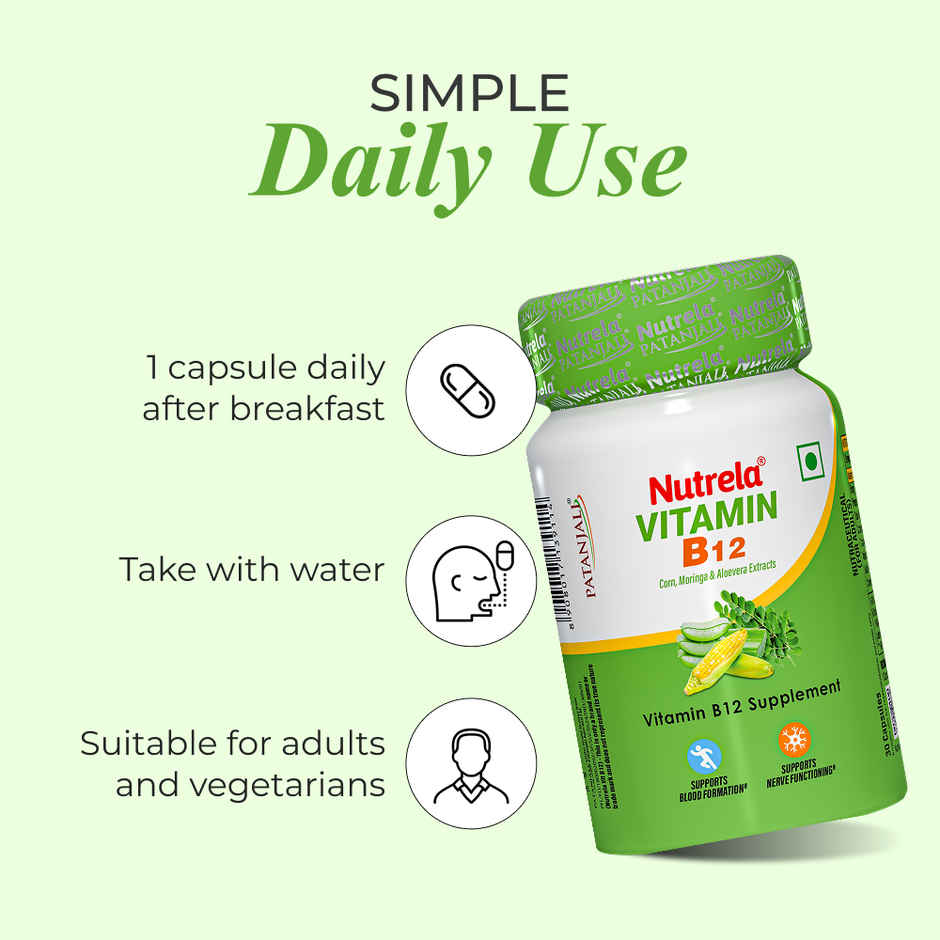 Patanjali Nutrela Vitamin B12 Natural Capsules