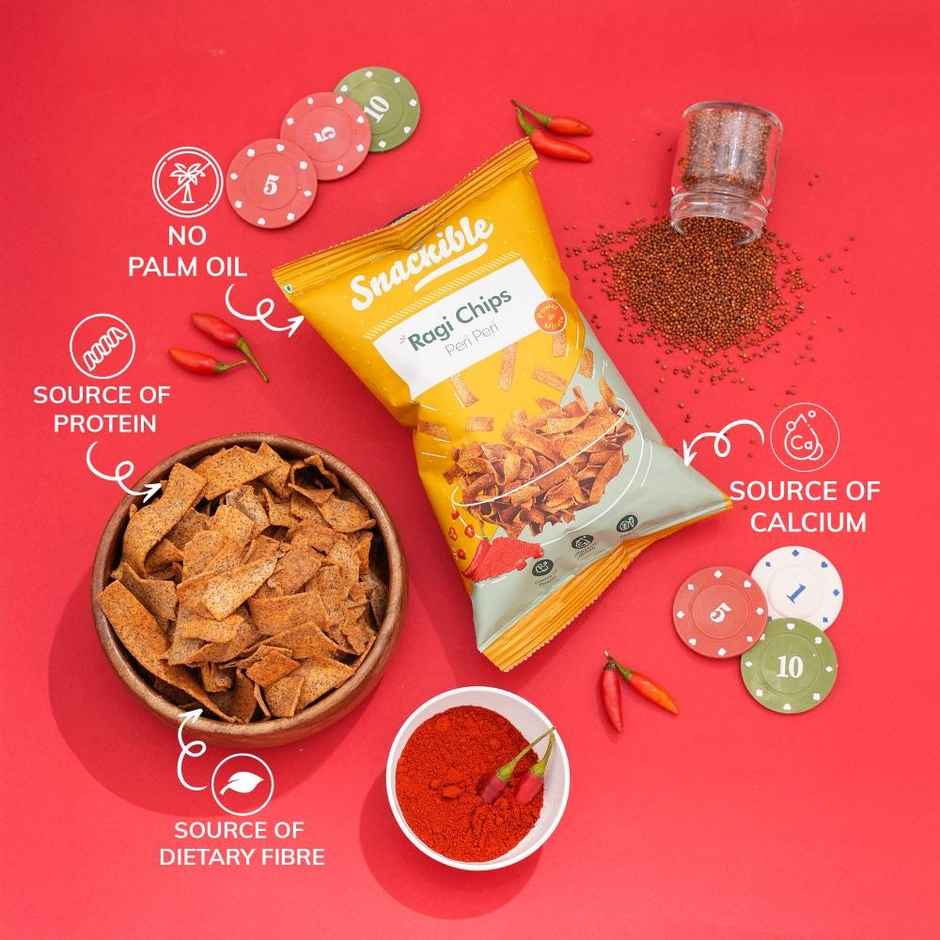 Snackible Peri Peri Ragi Chips | High Fibre