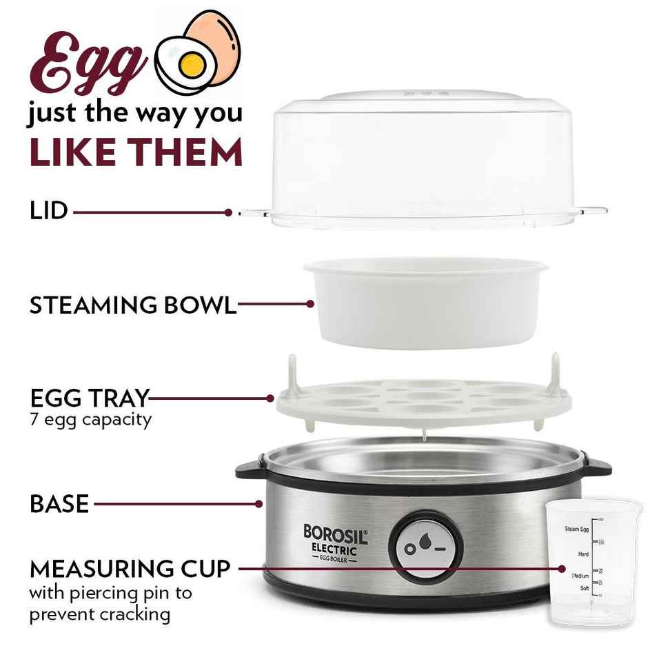 Borosil Electric Egg Boiler | 7 Egg Capacity