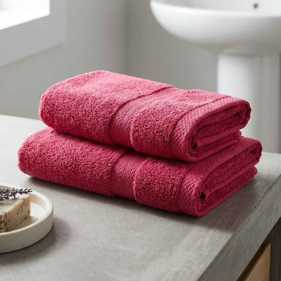 Bianca Soft Cotton Hand Towel | 400 GSM | Red | Pack of 2