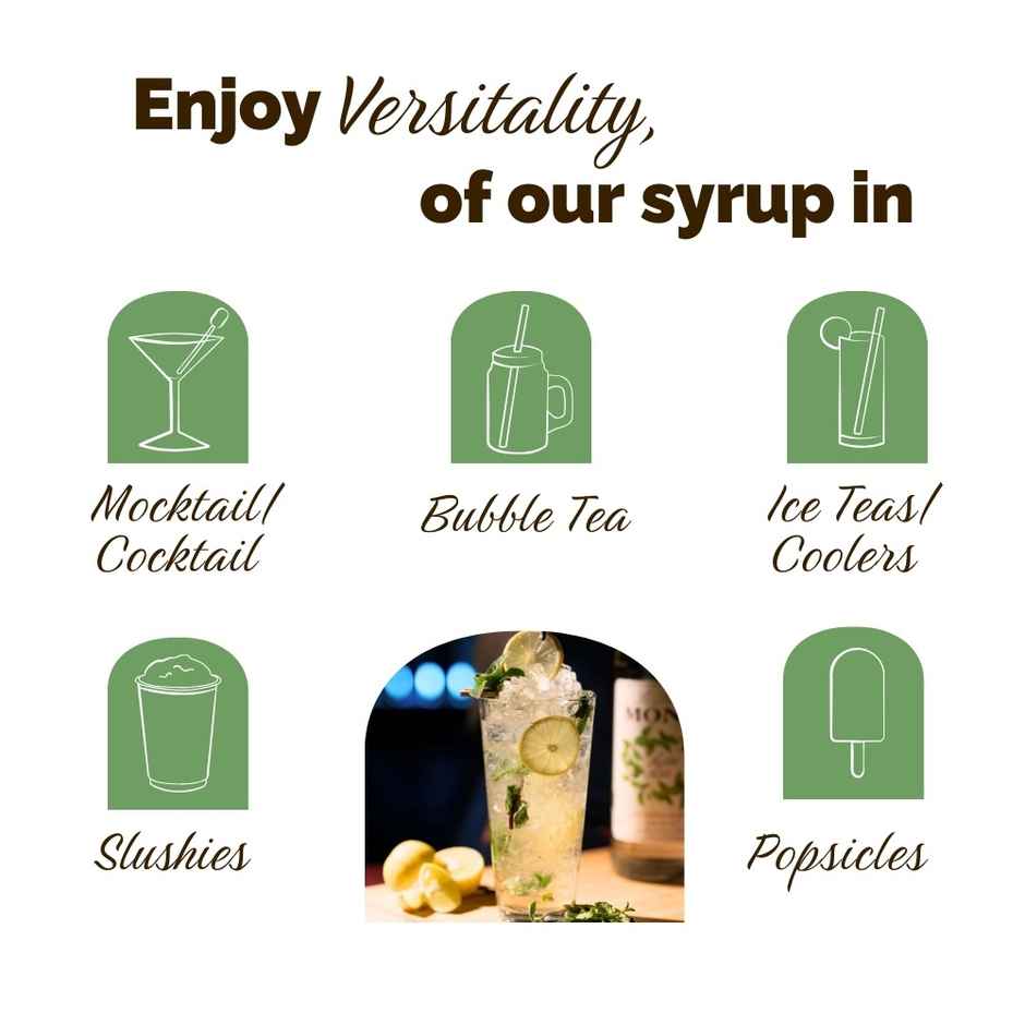 Monin Mojito Mint Syrup for Cocktails | Mocktails Mixers