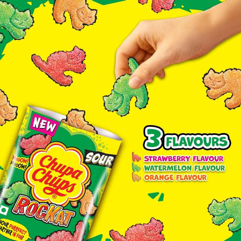 Chupa Chups Sour Rockat Assorted Flavour Soft Candy Combo