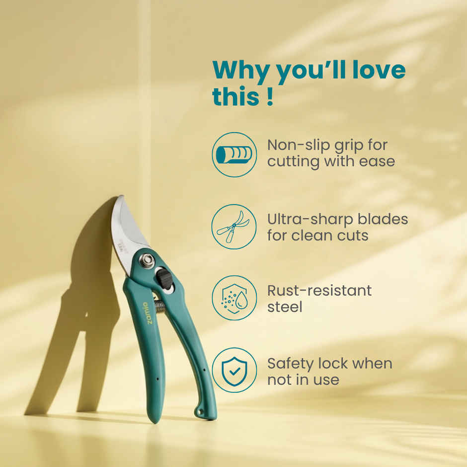 Zamia Garden Pruner | Sharp Bypass Blade | Rust-Resistant Stem Cutter | By Nurturing Green