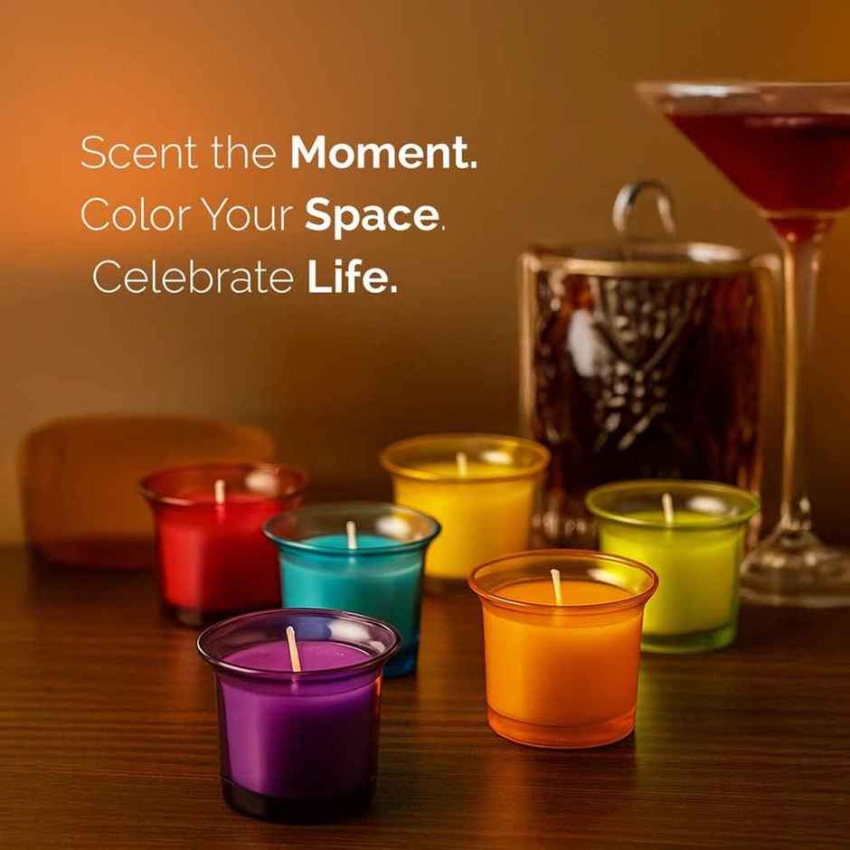 Votive Shot Glass Aroma Candles | Pack of 6 | Candle Gift Set | Home Decor | IRIS