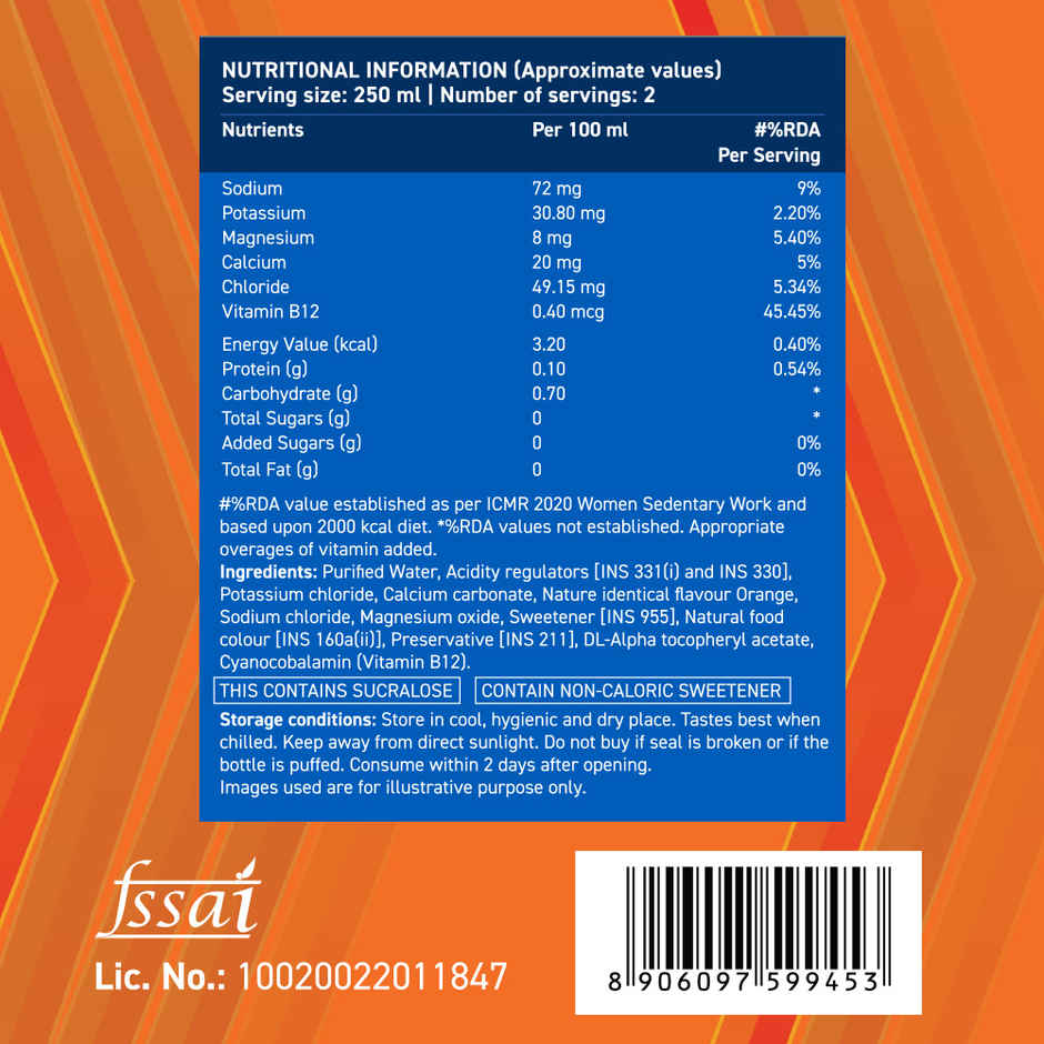 Fast&up Reload Zero Sugar Energy Drink | Refreshing Orange Flavour Combo