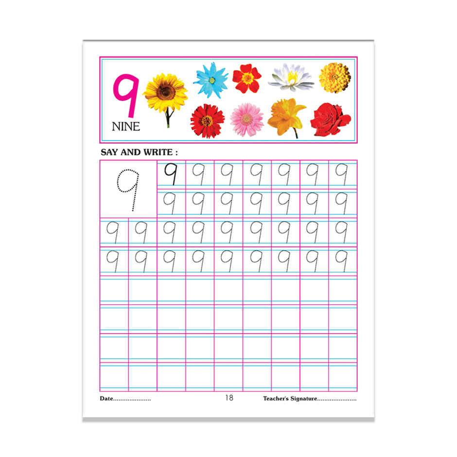 Dreamland Number Writing Book 1 to 50 for Kids Age 3 to 7