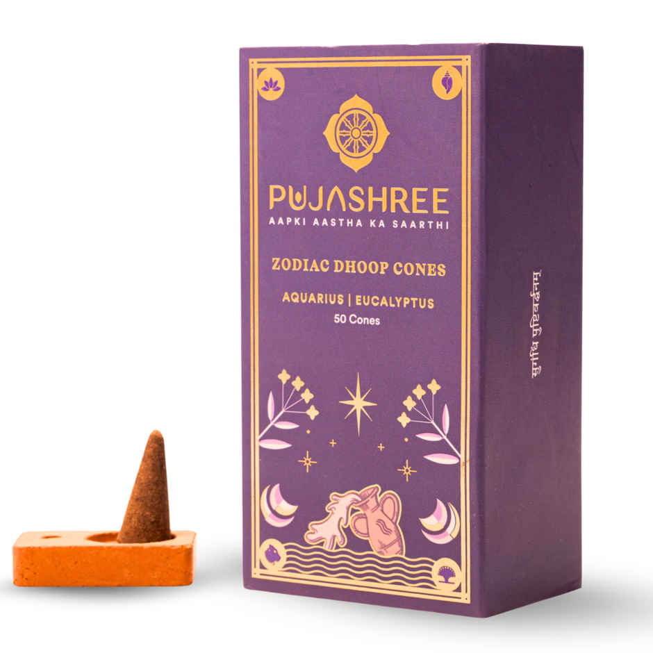 Pujashree Zodiac Dhoop Cones | Aquarius - Eucalyptus