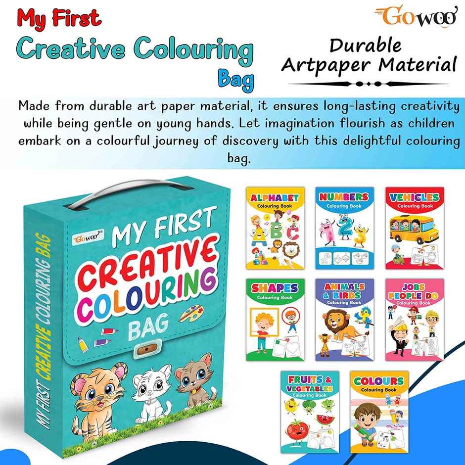 My First Creative Colouring Bag- Colouring Books for Children, Ages 3-12 - Set of 8 Colouring Books