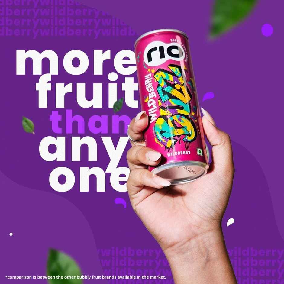 RIO WildBerry Bubbly Fruit Drink Can | Sweet & Fizzy Combo 