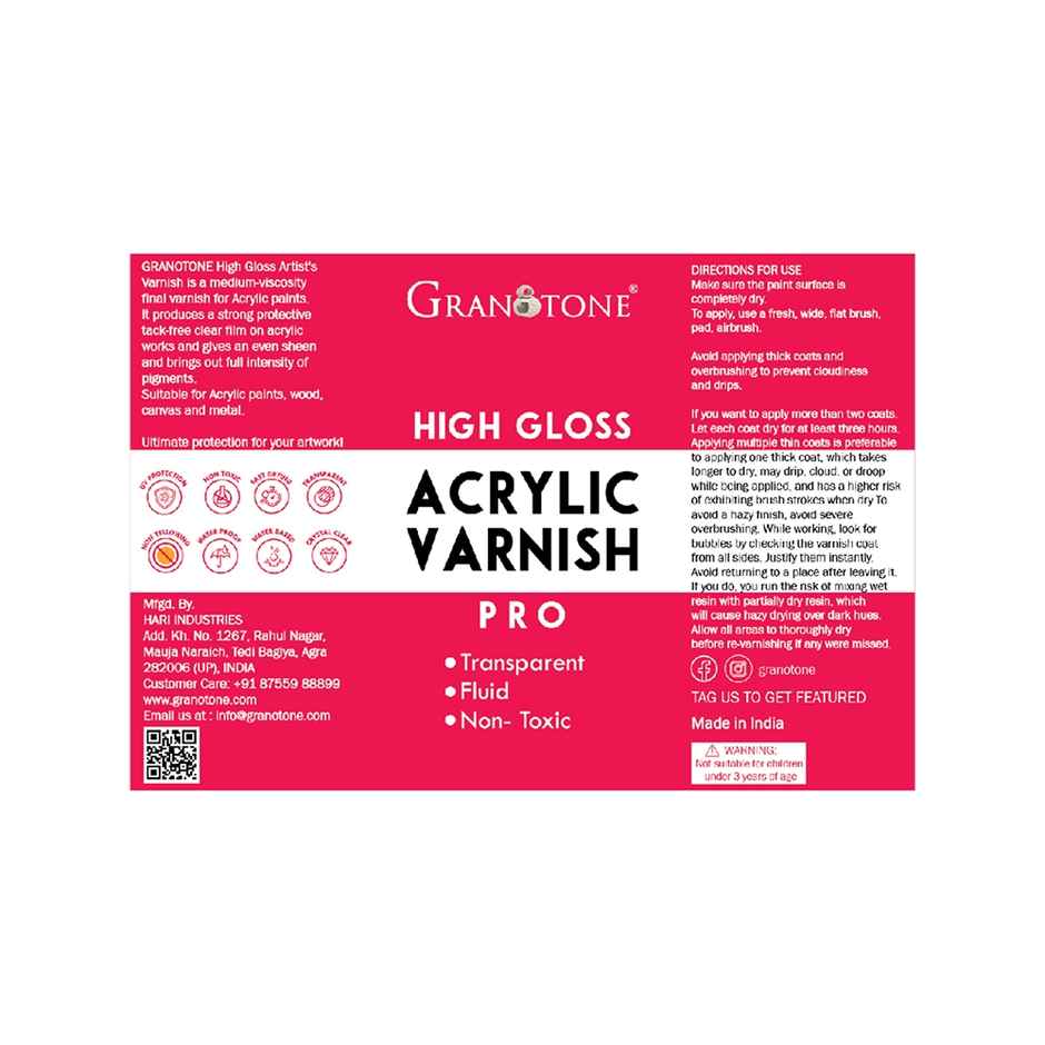Granotone Acrylic Varnish with Artist's Acrylic Gesso (White, Transparent)