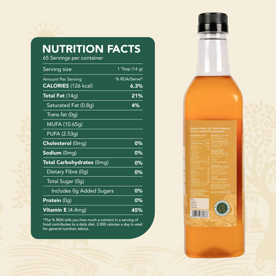 Anveshan Yellow Mustard (Sarson) Wood Cold Pressed Oil