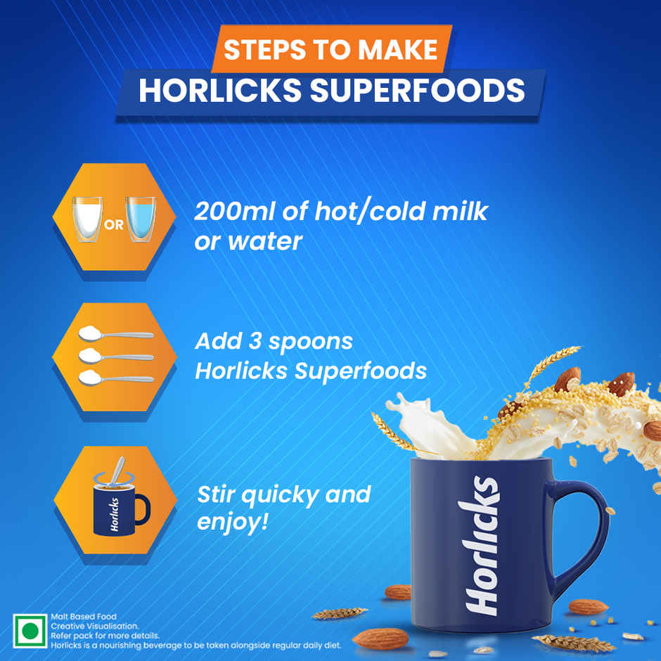 Horlicks No Added Sugar Nutrition Drink Jar | Superfoods
